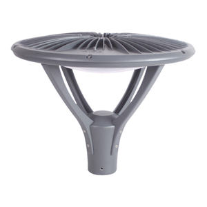 Lampe de jardin LED J01Series à 4 pieds, support de bras, tête plate en chrysanthème, aluminium gris, 30W 50W 60W 80W 100W - Product Image 1