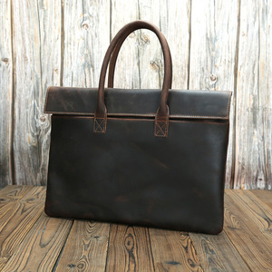 <span class=keywords><strong>2025</strong></span> Mới Kinh Doanh Thiết Kế Máy Tính Túi Cổ Điển Điên Ngựa Da Chính Hãng Túi Xách Không Thấm Nước Cặp Cho Nam Giới - Product Image 1