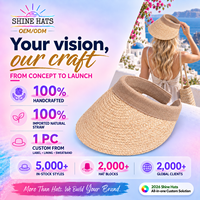 Chapeaux de paille pour femmes 2027, logo personnalisé, tissage ouvert, faits à la main, style sombrero, vente en gros, casquette de soleil pour resort, chapeau de plage d'été, visière en gros