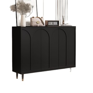 <span class=keywords><strong>Commode</strong></span> à tiroirs noire avec éclairage LED, <span class=keywords><strong>double</strong></span> ensemble, meuble de rangement multifonctionnel et coiffeuse - Product Image 4