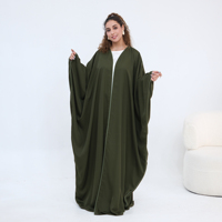 MEXIZO 2026 Cardigan musulman confortable à manches chauve-souris avec ligne de design, Abaya ouverte, Vêtements islamiques pour l'Aïd et le Ramadan, Abaya de Dubaï