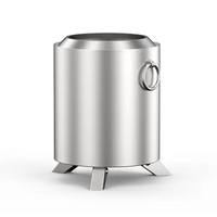 Brasero portable en acier Ronry RY-F0041 pour intérieur/extérieur, idéal pour les banlieues et les voyages, facile à transporter, design compact à faible émission de fumée, pour usage en terrasse.