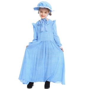 Disfraz de Niña Pionera Lolita 2026 para Niños, Vestido Colonial Azul con Mangas Largas para Halloween, Inspirado en Películas y Series de Televisión - Product Image 4