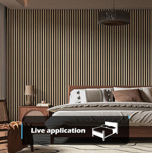 Panneau mural décoratif insonorisant et ignifuge en fibres de polyester et lattes de bois, réduisant le bruit, pour l'exportation - Product Image 3