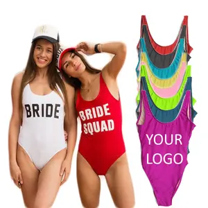 Maiô feminino personalizado, roupa de banho de uma peça com letras impressas moda praia verão biquíni