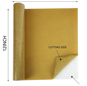 <span class=keywords><strong>Vinyle</strong></span> de transfert de chaleur <span class=keywords><strong>doré</strong></span> pailleté 12 "X 15 ft pailleté HTV pour chemises Fer sur <span class=keywords><strong>vinyle</strong></span> Facile à couper et à désherber Compatible avec Likcut - Product Image 1