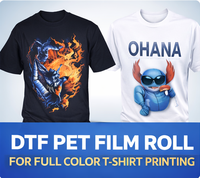Rouleau de film de transfert DTF en PET en gros pour impression par transfert thermique sur T-shirt, pelage à chaud et à froid