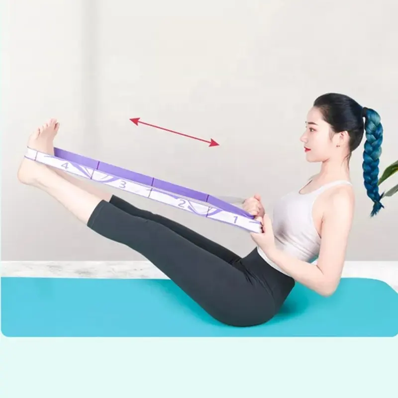 Anpassbare Sport Männer Frauen Gymnastik Fitness Loops Oberschenkel Bein Hüfte Schulter Stretching Strap Buntes Yoga Band