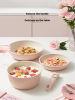 Ensemble de casseroles antiadhésives peu encombrantes, poêles et casseroles à poignée amovible pour cuisinière à induction, gaz et four