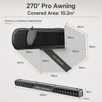 ADA OVERLAND Auvent autoportant 270 degrés imperméable avec éclairage LED pour camion, SUV, camping en plein air