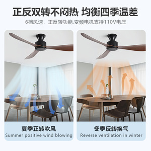 <b>Ceiling</b> <b>Fan</b> 52 In Dc Motor Quiet Design For Living Room Low <b>Ceiling</b> Mount Without Light - Product Image 5