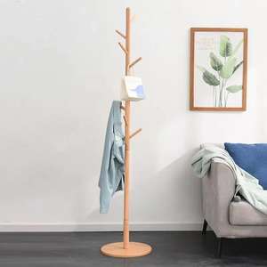 Floor <b>Standing</b> Solid Beech Wood Eco-Friendly Durable <b>Coat</b> <b>Rack</b> Nordic Modern Design Easy Assembly Home Hotel Hallway Living Room - Product Image 6