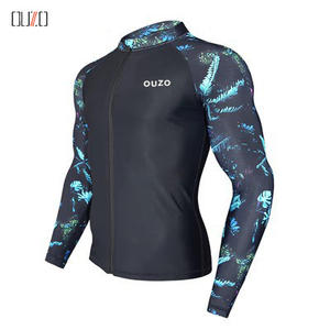 Pakaian renang pria lengan panjang, pakaian renang pria pelindung UV, lengan panjang, pelindung ruam, gaya <span class=keywords><strong>Korea</strong></span>, pakaian selancar cepat kering, untuk Snorkeling, menyelam, berenang - Product Image 4