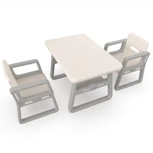 ABST Plastic Toddler Study Table und Stuhl Set für Kinder im Alter von 2-10 Jahren Kinder Study Desk Table und 2 Stühle Set