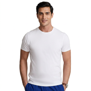 T-shirt blanc de qualité supérieure, séchage rapide, col rond, impression personnalisée du logo, vêtements pour hommes, prix bas, vente en gros - Product Image 1