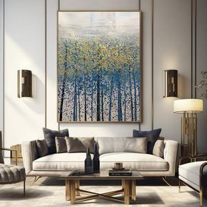 Art mural 3D contemporain, peinture à l'huile abstraite verticale colorée sur toile pour la décoration moderne de la maison et des galeries - Product Image 5