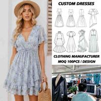 Robes tendance grande taille pour femmes Robe d'été col en V pour femmes Robes longues maxi pour femmes à fleurs de Bohême