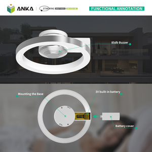 Nouveau détecteur <span class=keywords><strong>de</strong></span> <span class=keywords><strong>fumée</strong></span> interconnecté à piles, à spectre partagé, <span class=keywords><strong>de</strong></span> style élégant, conforme à la norme britannique, avec certification Kitemark EN14604 - Product Image 4