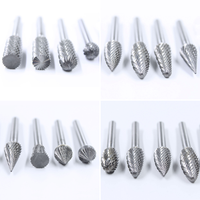Fraise rotative en carbure de tungstène haute dureté HRA90, fraises CNC à queue de 6 mm, double coupe, burrs OEM, acier poli trempé, moulé