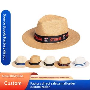 Sombrero de Paja de Marca Privada Hecho a Medida, Sombrero de Verano Estilo Panamá con Banda con Logotipo para Marcas de Moda y Colecciones Minoristas - Product Image 2
