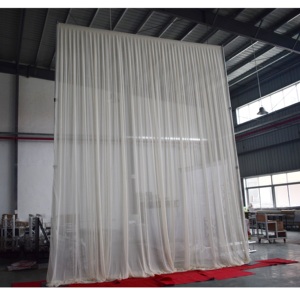 Sistema de telón de fondo ajustable con tubos y cortinas blancas para decoración de stands de exposiciones - Product Image 4