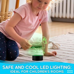 Base de Luz LED Cuadrada de 7/16 Colores, Base de Lámpara con Ilusión 3D, Base de Luz Nocturna de Anime ABS, Cable USB, Control Remoto, Batería Incluida - Product Image 5