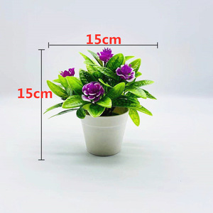 Plante artificielle en pot avec fleurs rouges, verdure en plastique, fleur décorative, ornement d'intérieur, écologique, petite taille - Product Image 2