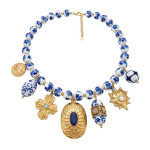Collier multi-pendentifs en acier inoxydable perlé de style vintage pour femme Jingciren Boutique, emballage élégant en boîte cadeau - Product Image 5