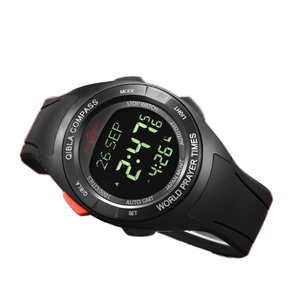 Montre numérique islamique <span class=keywords><strong>de</strong></span> prière musulmane en plastique avec <span class=keywords><strong>position</strong></span> <span class=keywords><strong>de</strong></span> <span class=keywords><strong>la</strong></span> <span class=keywords><strong>Mecque</strong></span>, Azan, résistance à l'eau 3BAR, <span class=keywords><strong>boussole</strong></span>, cadran en cristal saphir - Product Image 2