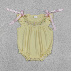 Wholesale Newborn Infant Boys Summer Rompers Sleeveless Cow Yellow Plaid Print Cute Baby Boy <b>Bubble</b> Romper Clothes - Product Image 4