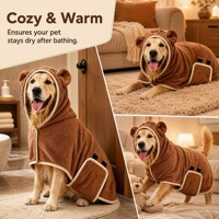 Peignoir absorbant pour chien, séchage rapide, en polyester, serviette de bain pour animaux de compagnie, enveloppement complet du corps, extra épais