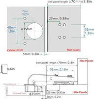 Charnière d'angle optimale à 90 degrés, réglable en 3D, en acier, à fermeture amortie, pour quincaillerie de porte d'armoire à cadre de 4 pouces