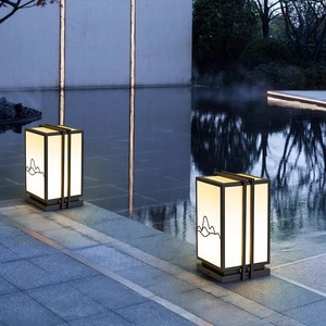 Nouvelle lampe à pilier LED de style chinois, étanche, pour extérieur, jardin, mur, cour, entrée de villa, poteau - Product Image 3