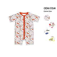 Pyjama une pièce pour tout-petits à imprimé personnalisé, combinaison ajustée pour nouveau-né avec fermeture éclair réversible, pyjama pour enfants en fibre de bambou douce
