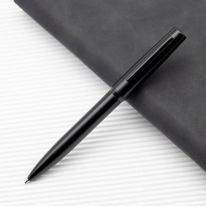 Full Matte Black Minimalist Twist Metal Ballpoint Pen All Black Integrated Clip Slim Executive Pen Custom Logo for Business Hote - Product Image 5