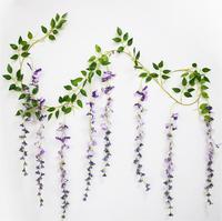 Q046 Harga Pabrik Bunga Wisteria Buatan Tanaman Rambat Bunga Rambat untuk Dekorasi Atap Taman Rumah Pernikahan
