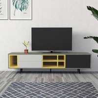 Meuble TV moderne en bois de grande capacité pour salon avec étagères extensibles et table basse