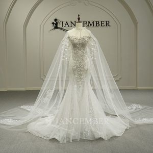 Vestido de Novia Color Marfil Gt26001, Vestido de Sirena con Cuentas y Encaje, Falda de Cola de Pez, Sexy, Talla Grande, Jancember - Product Image 6