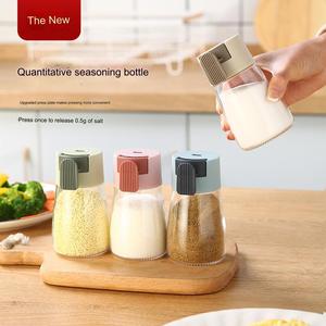 Ensemble de 4 pots à épices en plastique de 180 ml, type presse, 0,5 g, pour sel, poivre, herbes et épices, ensemble de bouteilles - Product Image 2