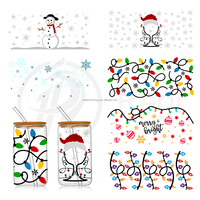 Diseños de dibujos animados personalizados UV para DTF Cup Wraps Transfers 20oz 16oz Transferencia de calor Etiqueta impermeable para tazas Vasos