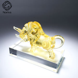 รูปปั้นวัวคริสตัลไล่ระดับสีแบบประณีตรูปปั้นวัวทำด้วยมือศิลปะบ้านสำนักงานฮวงจุ้ยหล่อขี้ผึ้งหายไป Noriva - Product Image 5