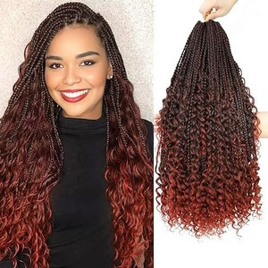 Tresses synthétiques bouclées bohèmes de 10 à 22 pouces, style <span class=keywords><strong>crochet</strong></span>, avec extrémités ondulées désordonnées, pour coiffures boho - Product Image 5