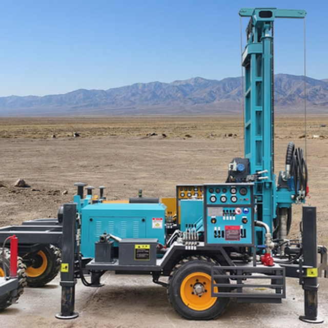 High Efficiency Diesel Engine 200m DTH Tractor Drilling Rig Water Well Machine for Hard Rock Exploration