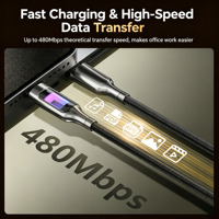 Câble de charge rapide PD 100W en nylon tressé avec puce E-Marker, transfert de données 480 Mbps pour smartphone, ordinateur portable, tablette - Vente en gros