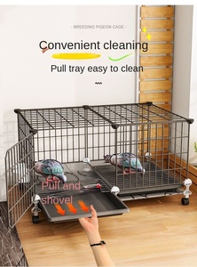 <span class=keywords><strong>Cage</strong></span> à oiseaux en métal écologique surdimensionnée pour la maison avec plateau en plastique à motif solide à utiliser en intérieur pour l'élevage de pigeons et de poulets - Product Image 5