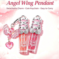 Coffret de 6 gloss à lèvres avec pendentif cœur aile d'ange détachable, hydratant et brillant, maquillage cosmétique pour les lèvres, boîte de présentation de 24 pièces