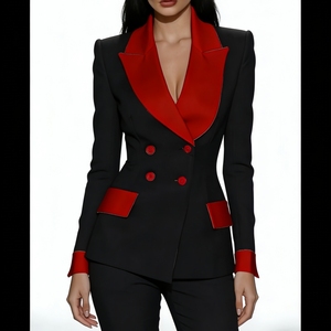 Traje de Manga Larga con Botones y Cuello en Contraste a la Moda - Product Image 2