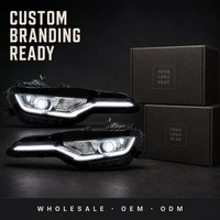 12V 35W 4600 Lumens LED Headlamp for Chevrolet Camaro SS 2018-2022 Smoked Black Housing L Shape DRL for Camaro SS Headlights