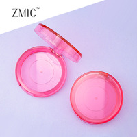 Boîtier compact vide transparent rose pour fard à joues, palette de maquillage ronde pour illuminateur et correcteur, palettes en plastique pour sourcils et fards à paupières