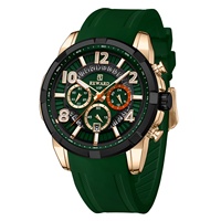 Reloj de cuarzo REWARD para hombre, relojes de banda de goma de aleación a la moda para uso diario, esfera 3D, calendario, reloj de tiempo resistente al agua